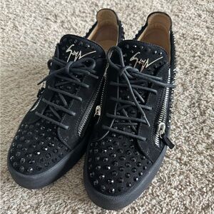 Authentic Giuseppe Zanotti Black Studded Men's Shoes